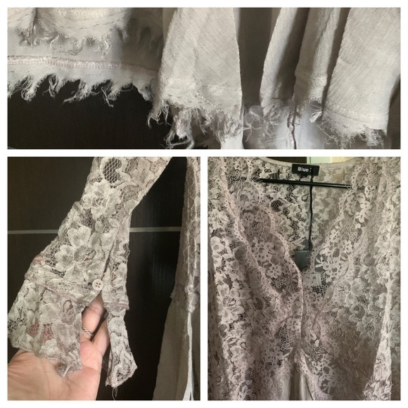 Delicate Lace Dress/Tunic Top In Mocha - Picture 6 of 6